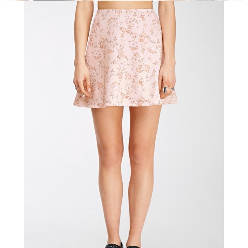 Forever 21 Floral Print Scuba Skater Skirt - Picture 2 of 7